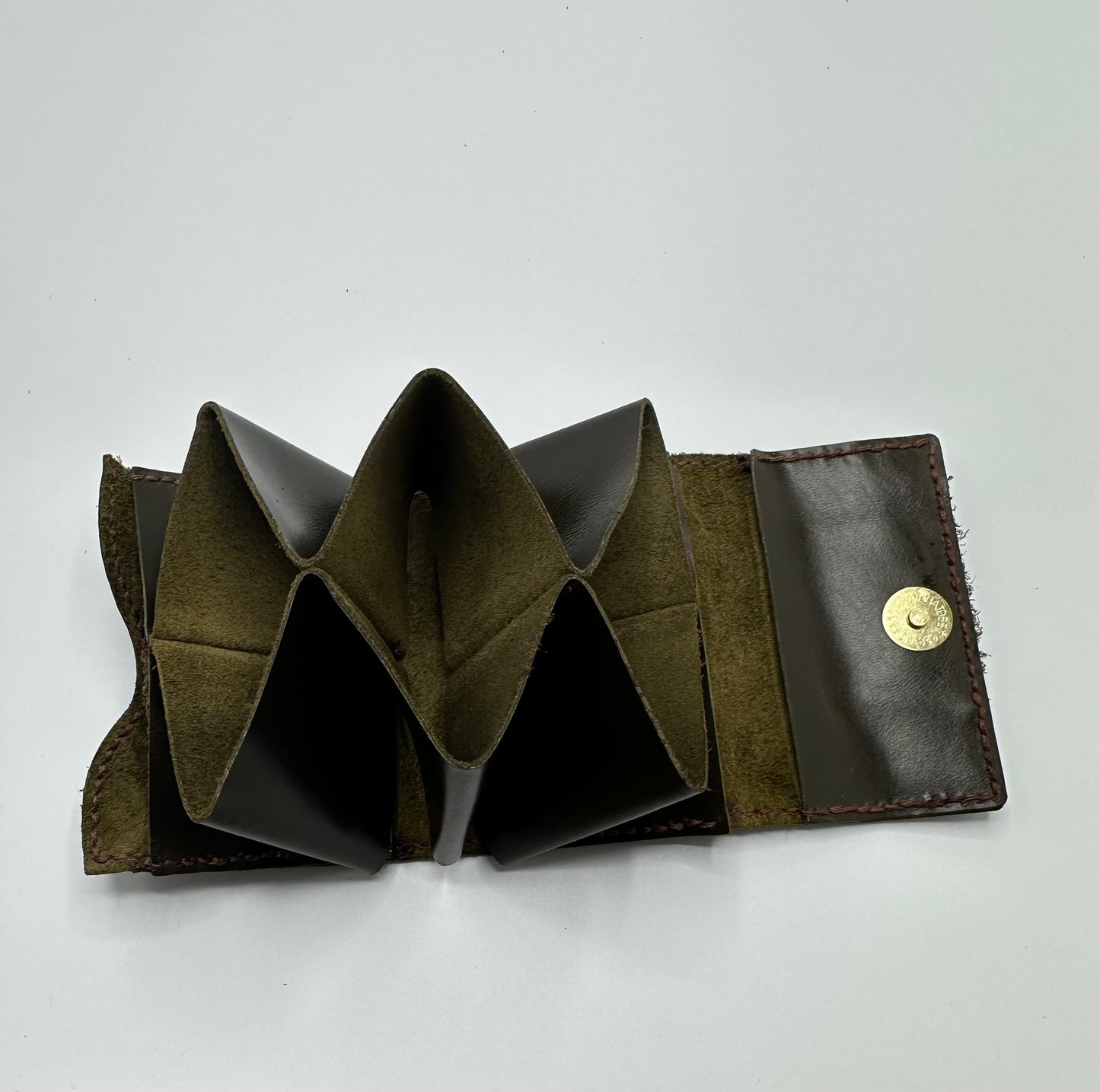 Hand painted leather wallet dragonfly