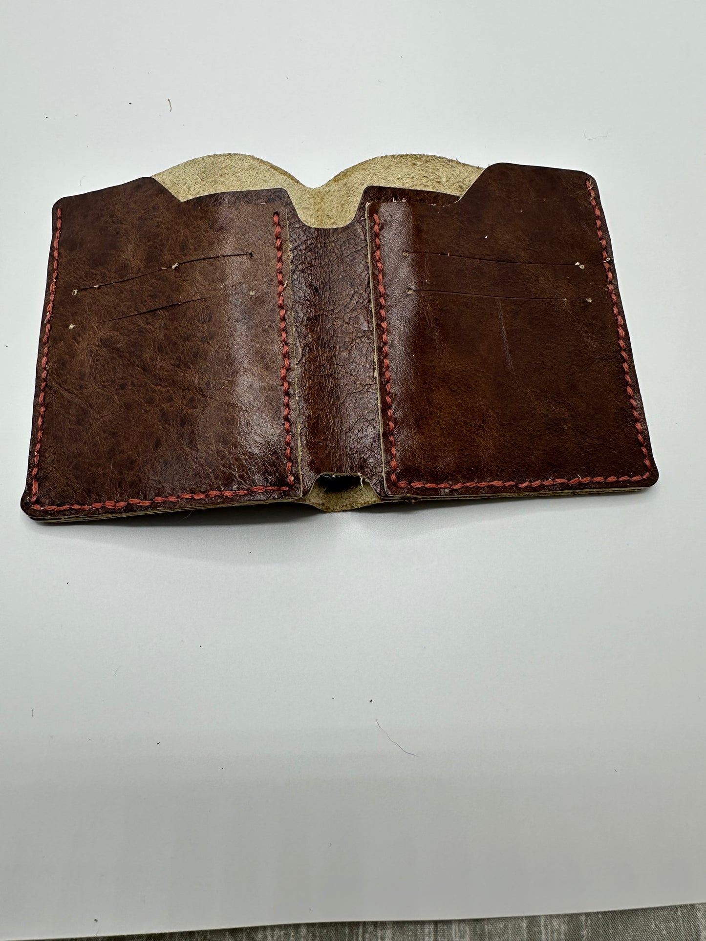 Simple bifold brown leather wallet