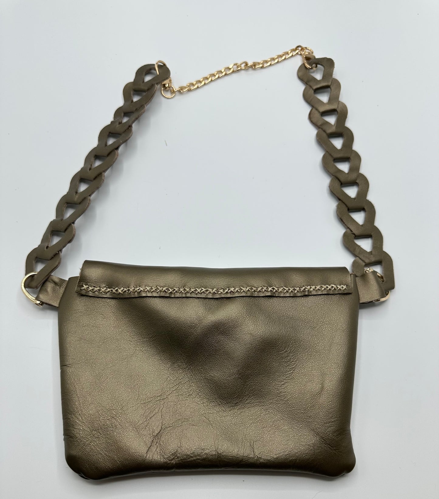 Gold leather purse