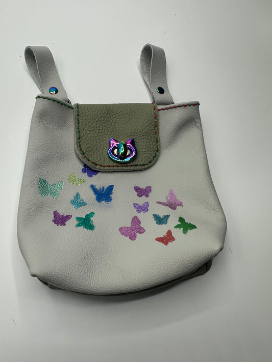 Waist bag with cat latch and field of butterflies