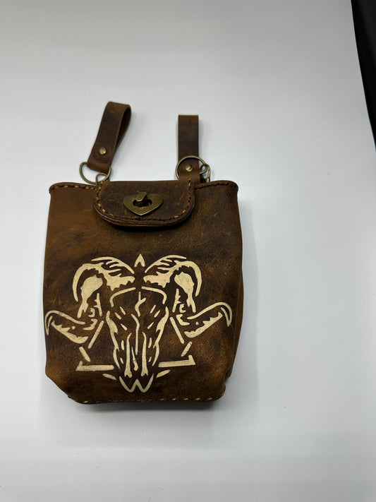 Top grain leather belt bag