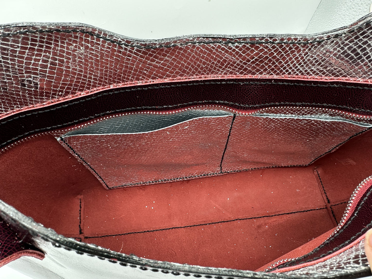 Burgundy and Silver snake Fair TiffanyBag