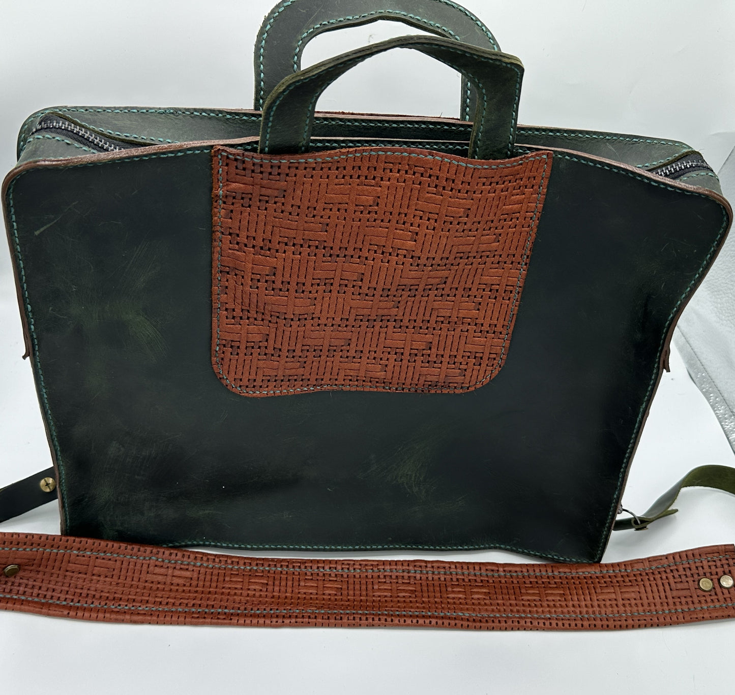 Leather laptop bag