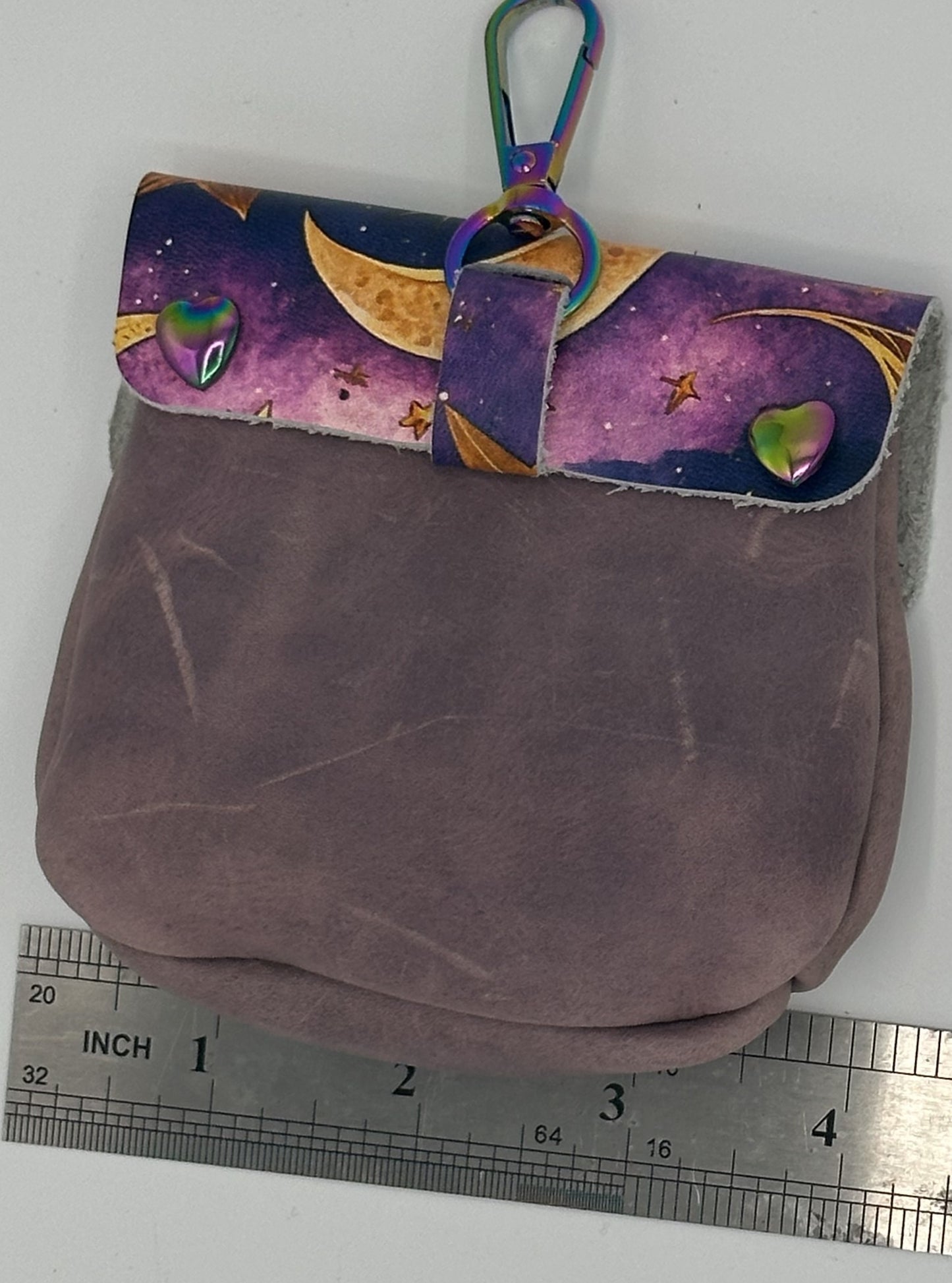 Purple coin purse with key chain