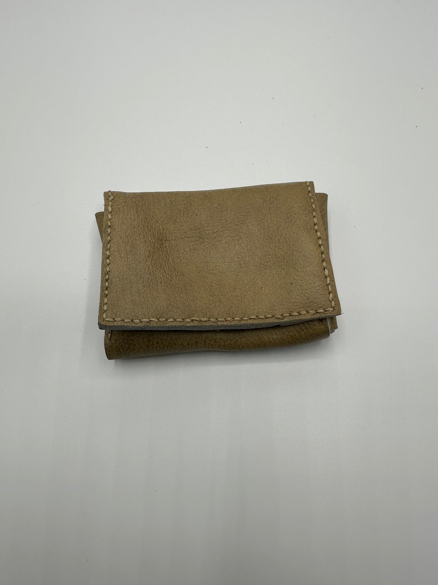 Hand painted leather wallet in mushroom motiff