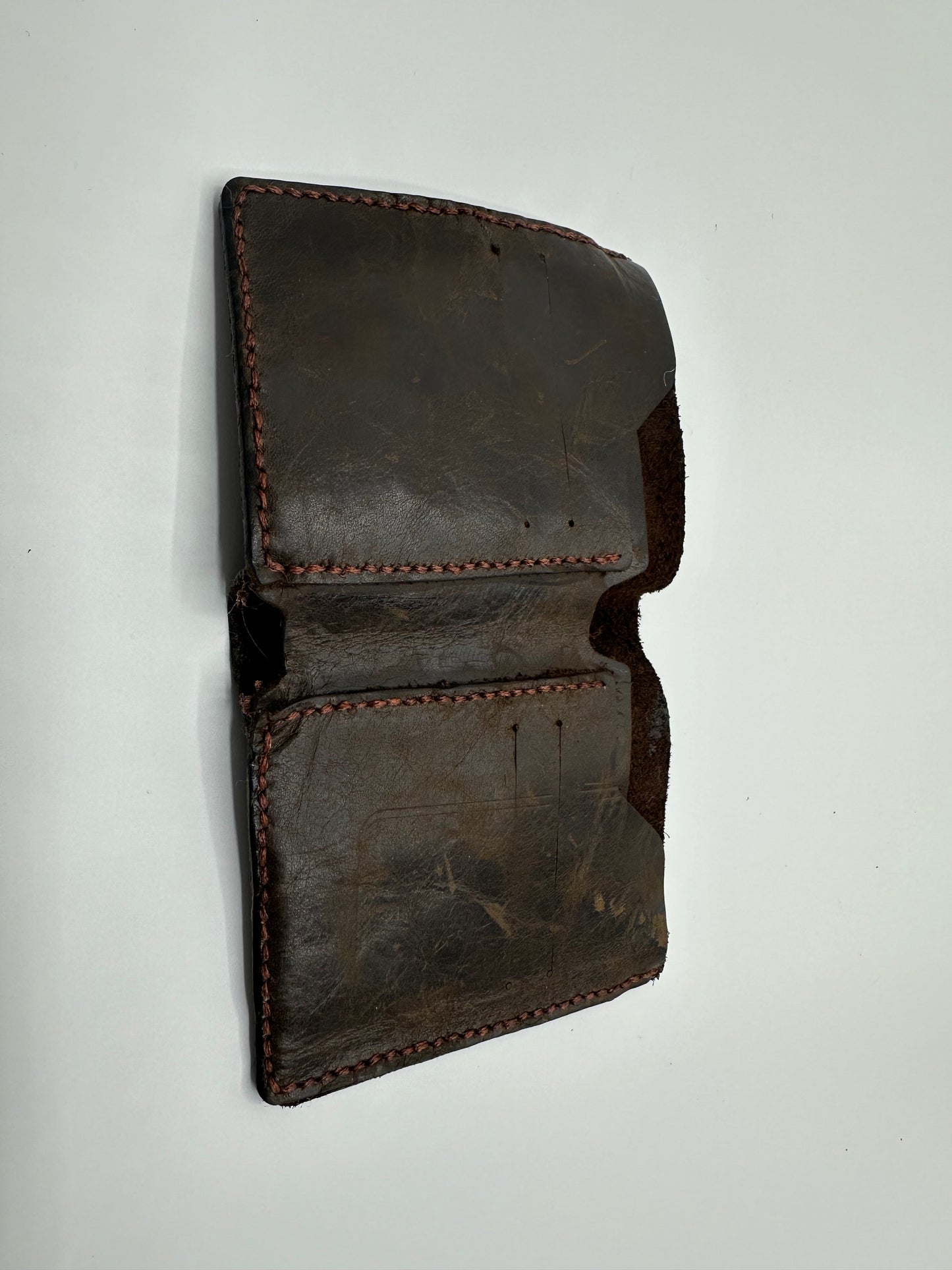 Hand painted leather wallet Fall Tree