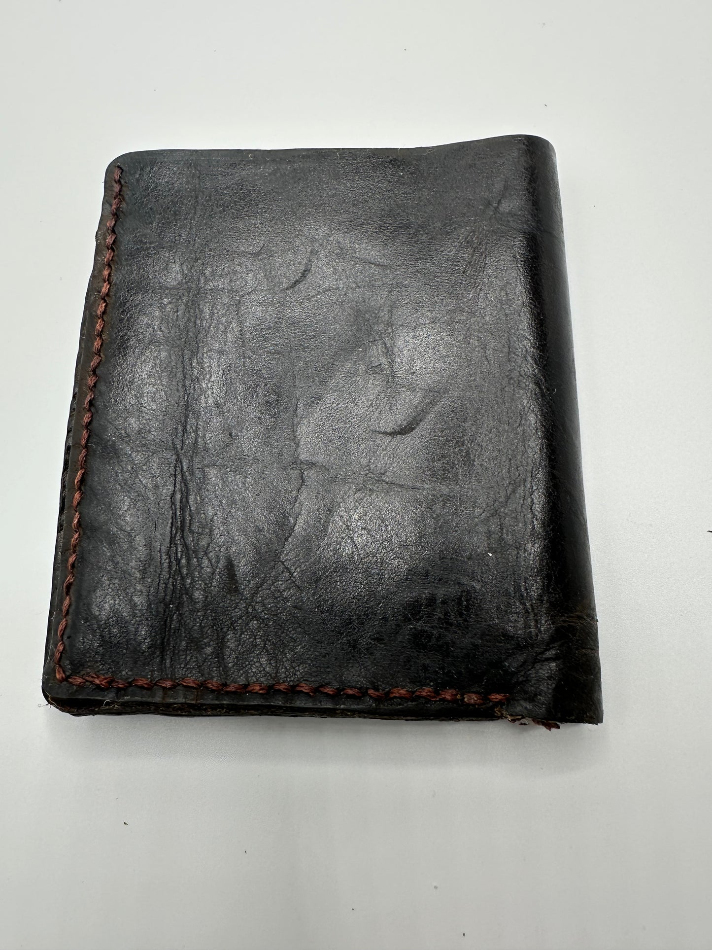 Hand painted leather wallet Fall Tree