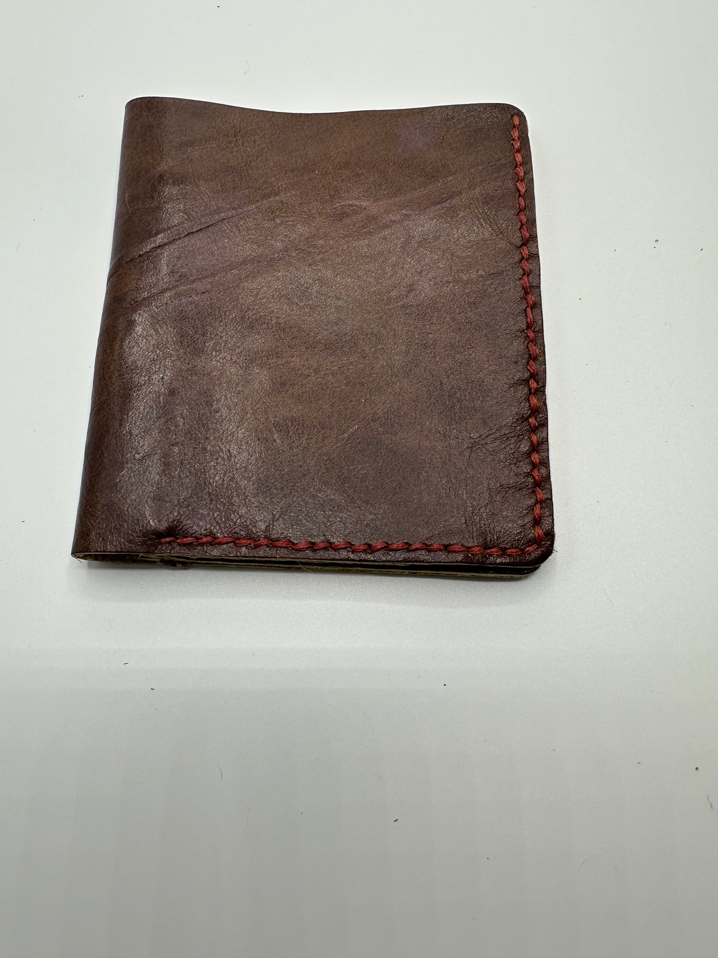 Simple bifold brown leather wallet