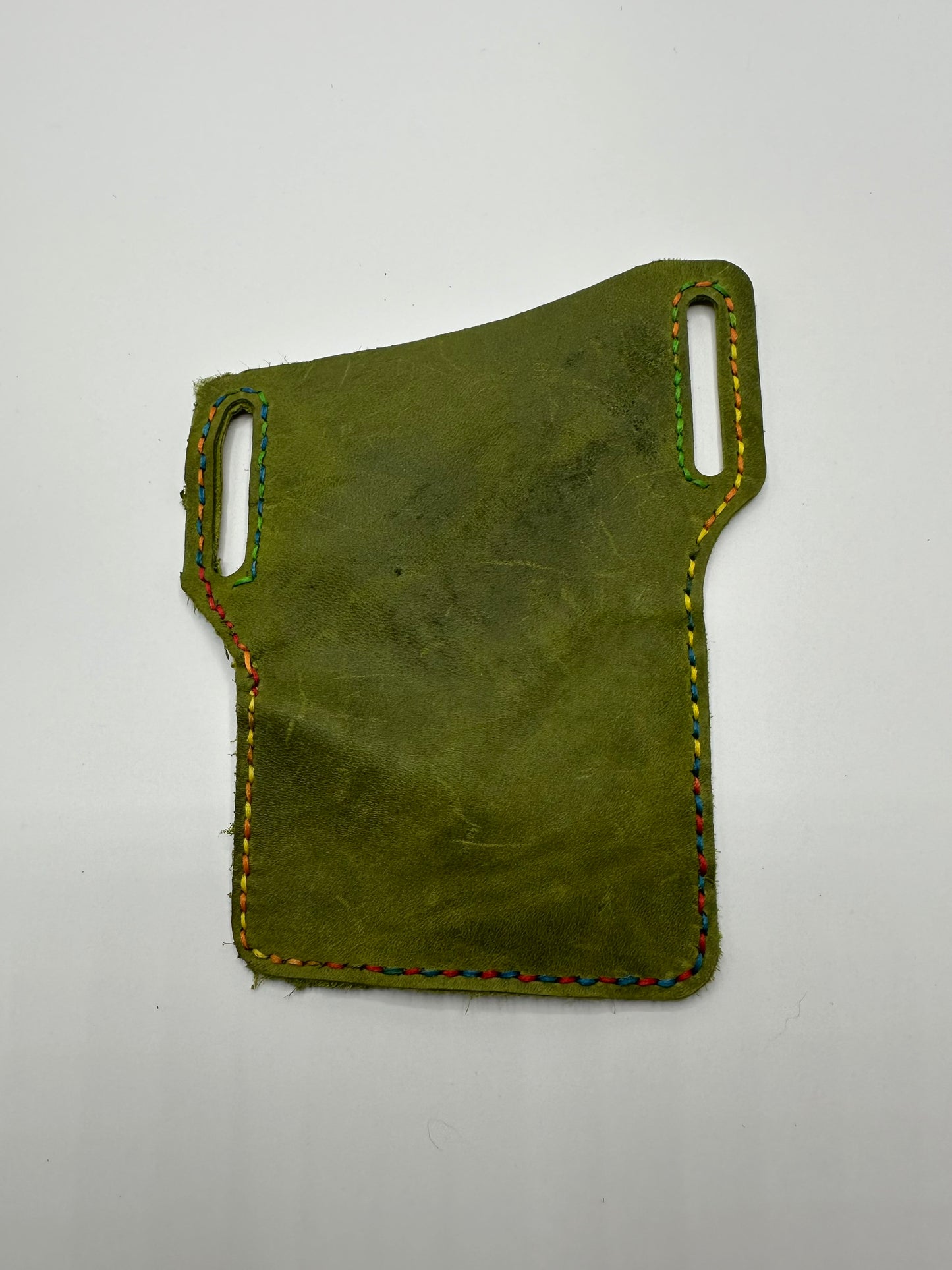 Green leather belt holster