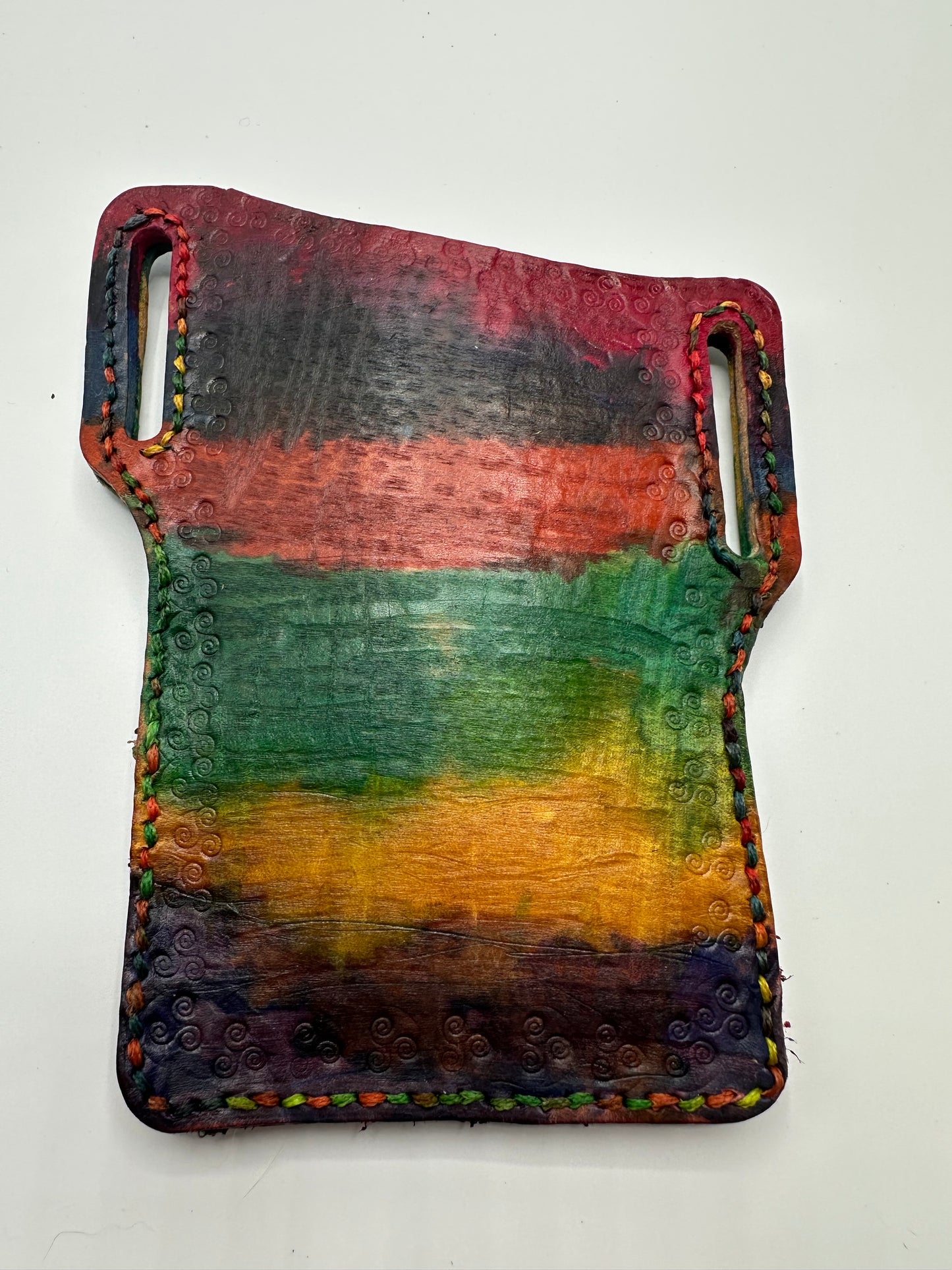 Rainbow leather belt holster